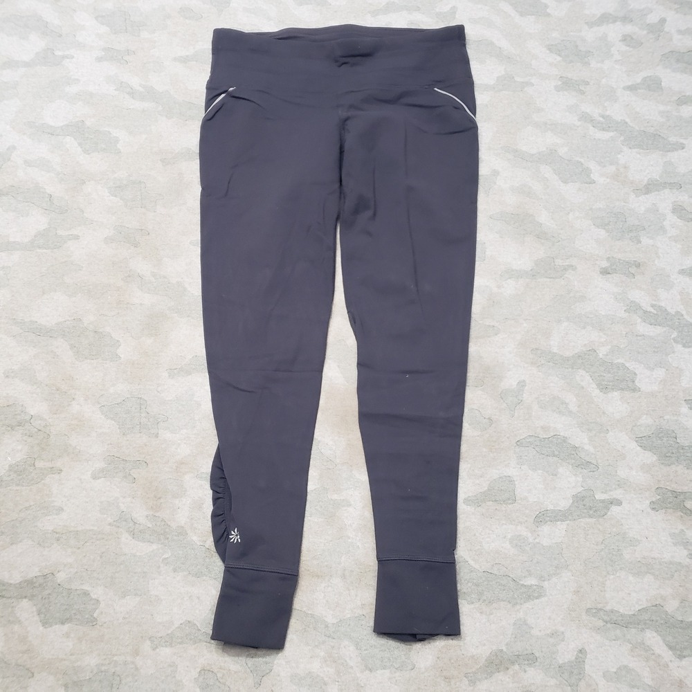 Athleta Tights Leggings Women Medium Gray Running Leggings Pull On